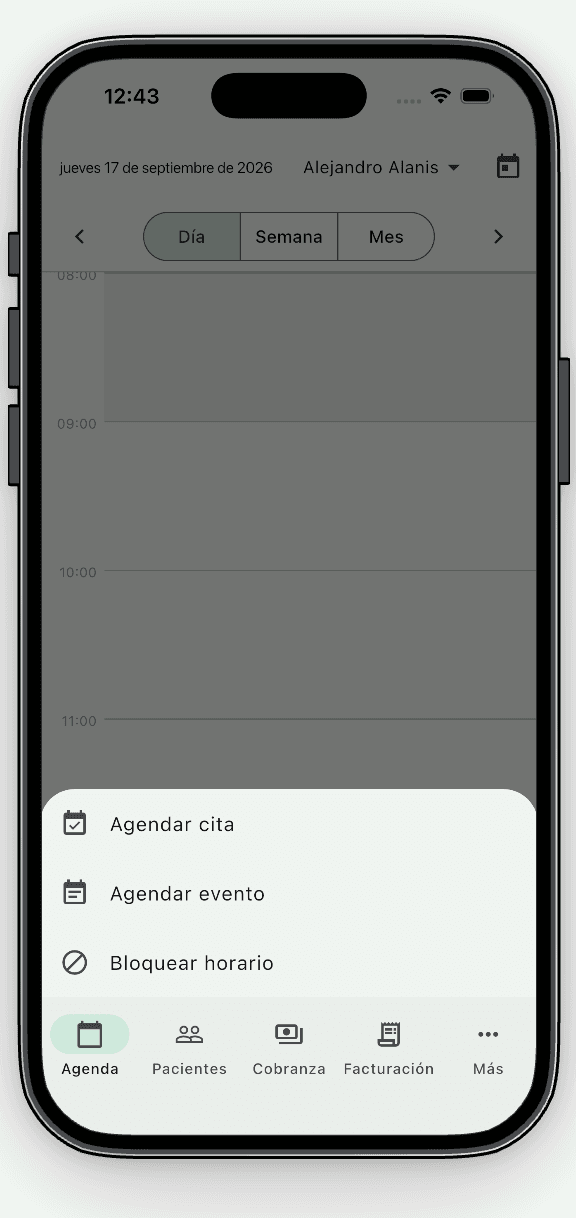 Agendar cita, evento o bloqueo en tlick
